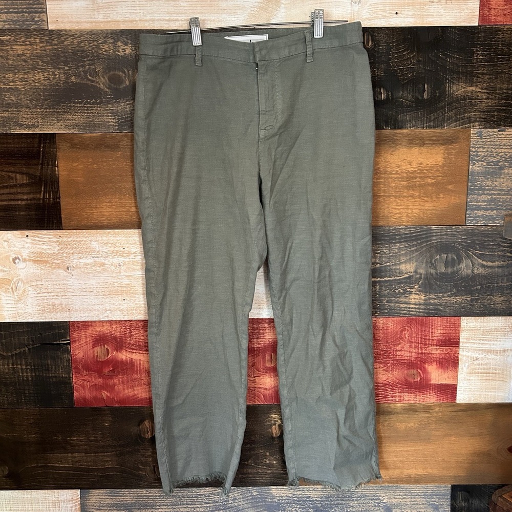 Frank & Eileen Wicklow Pants The Italian Chino Green Size 12 Cropped